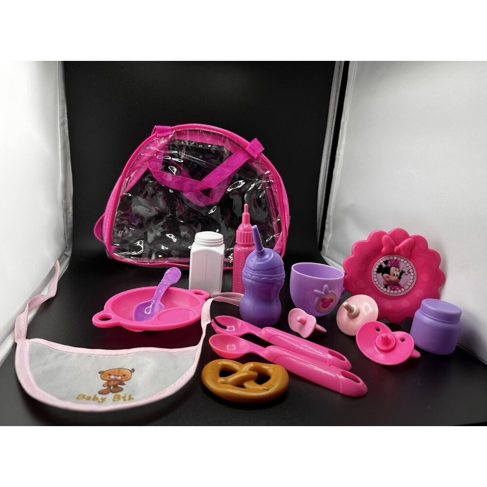Baby Doll Accessories Feeding Disney Pacifiers Diaper Bag Bottle Minnie Mouse